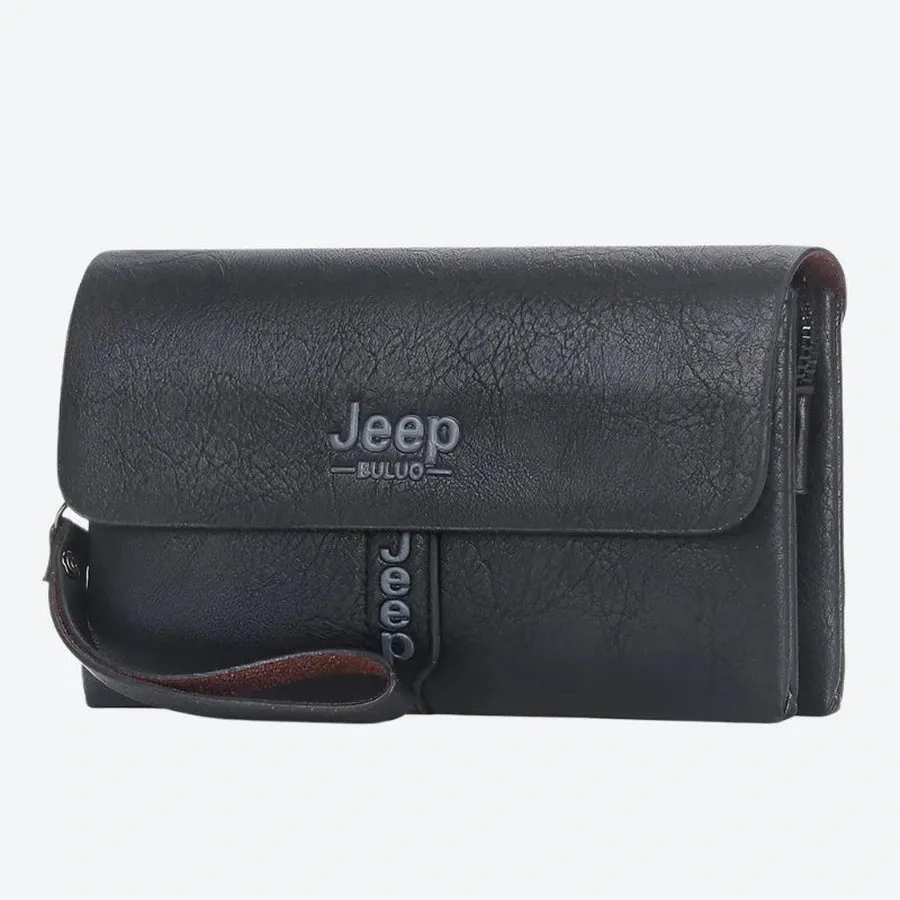 Compact Leather Multi-Pocket Clutch Bags
