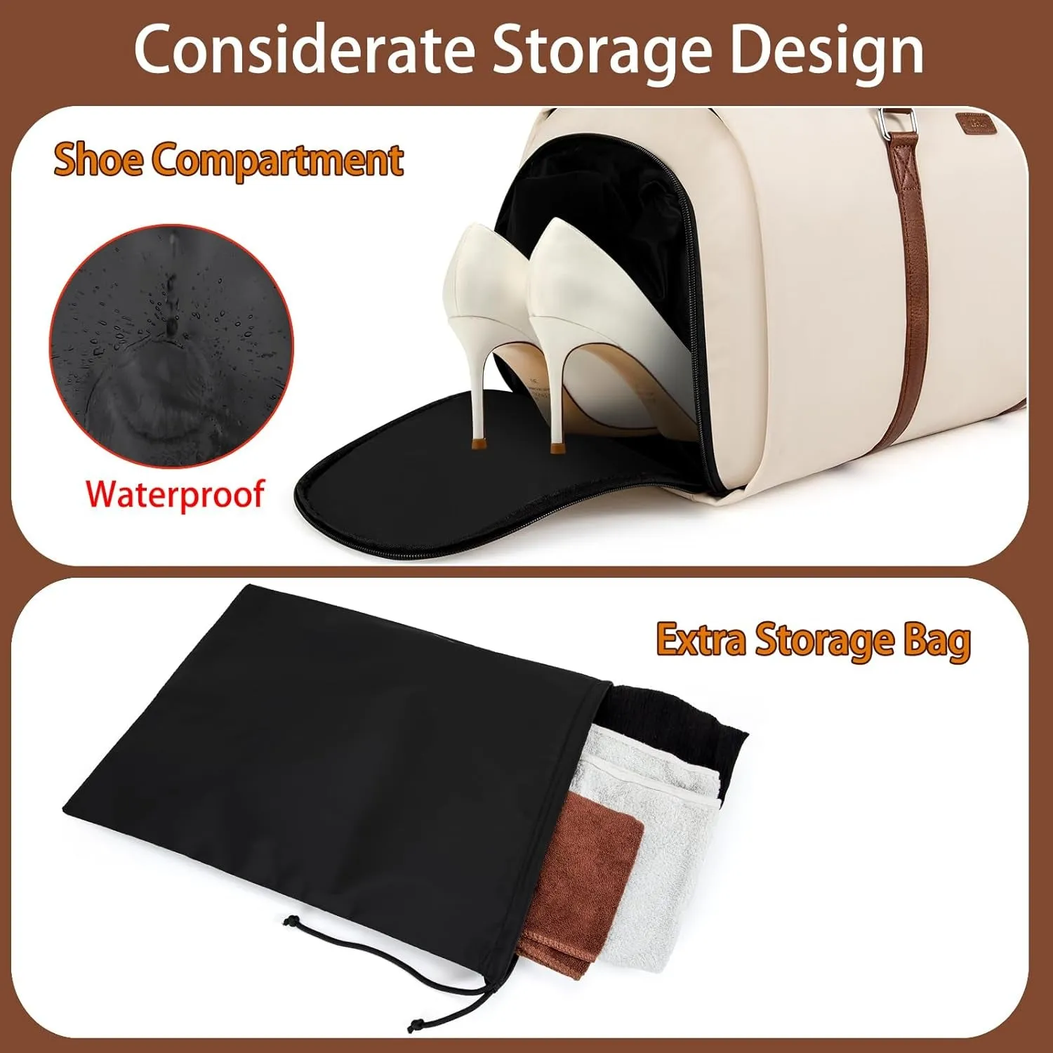 Convertible Garment Duffel Bag for Travel - Carry On Garment Bags With Toiletry Bag