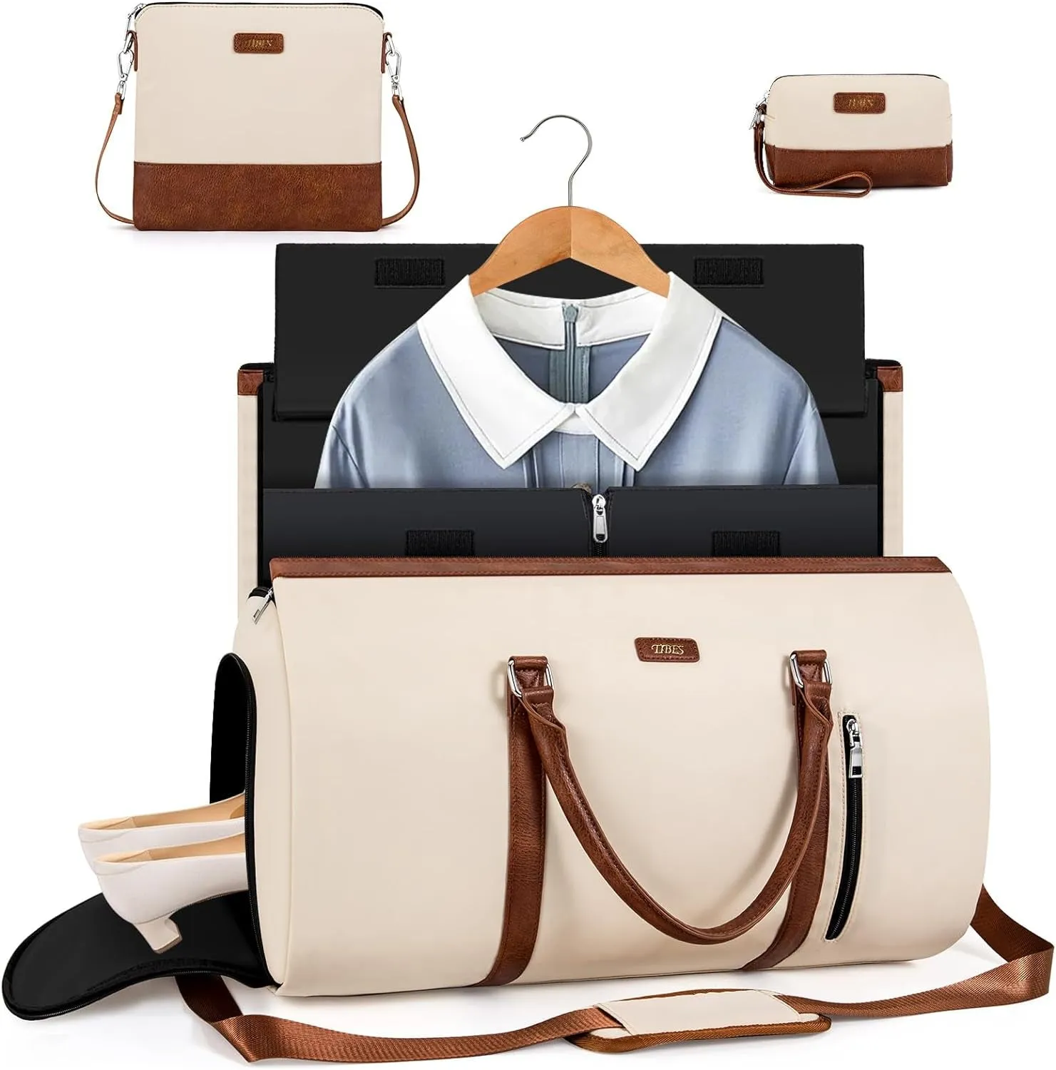 Convertible Garment Duffel Bag for Travel - Carry On Garment Bags With Toiletry Bag