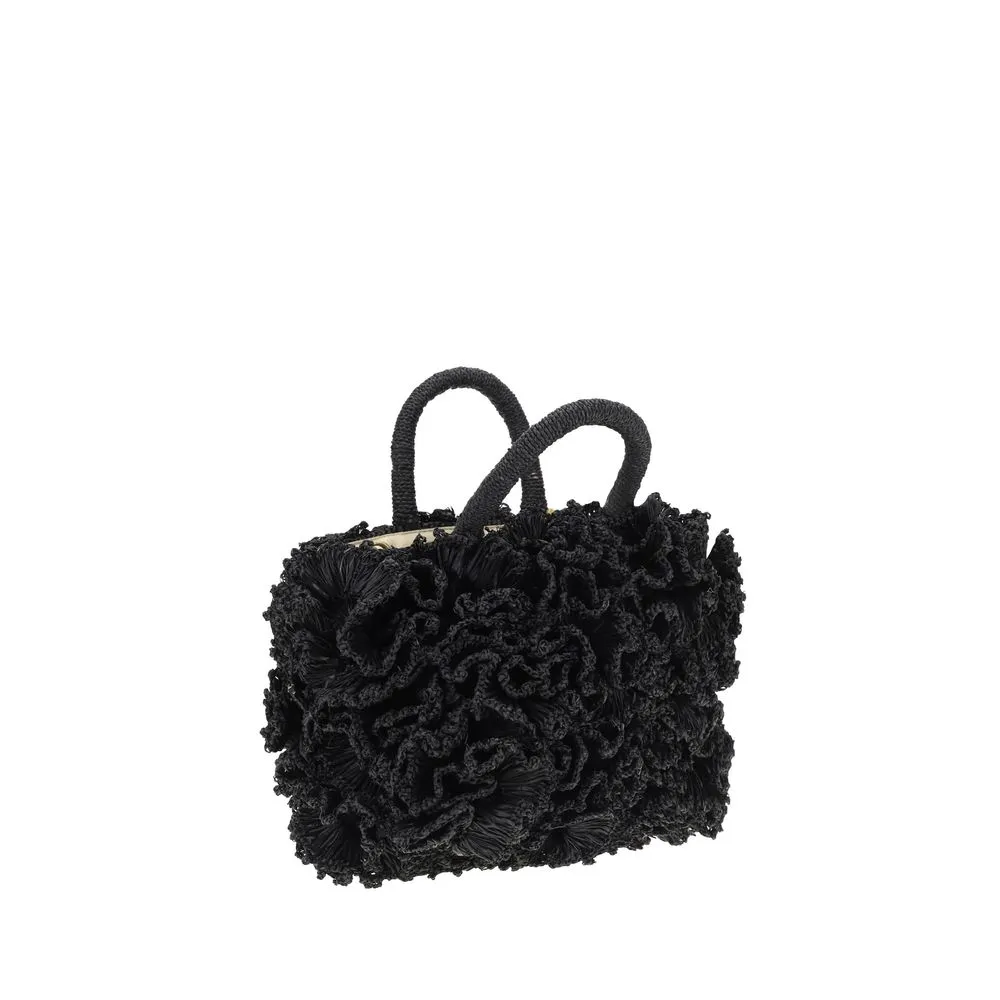 Coral raffia Handbag