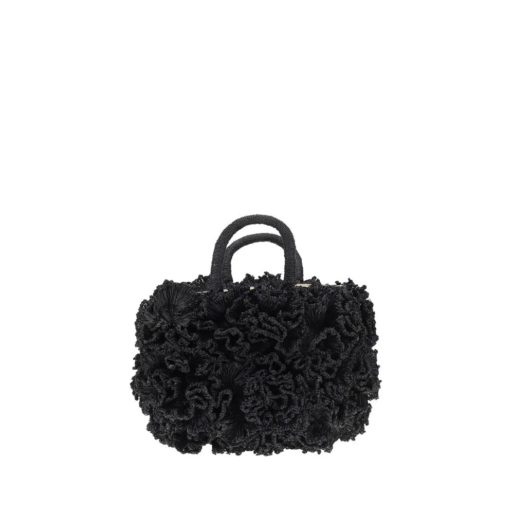 Coral raffia Handbag