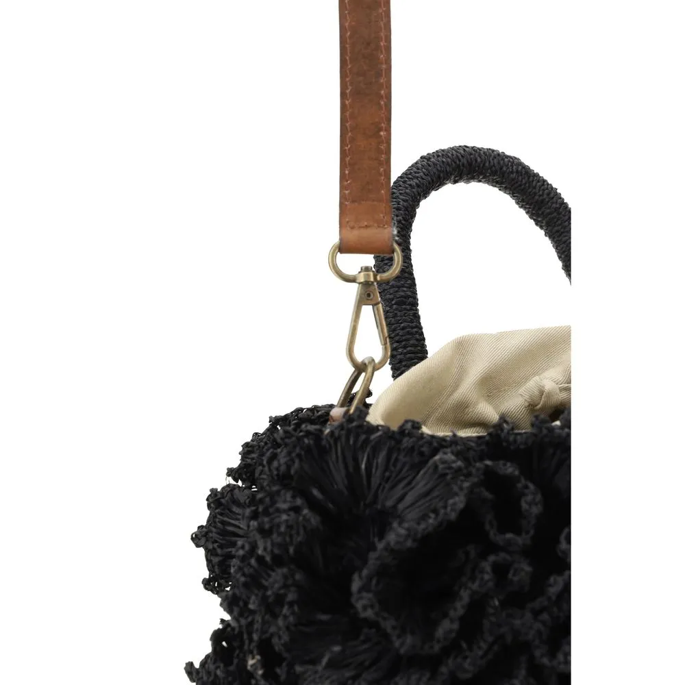 Coral raffia Handbag