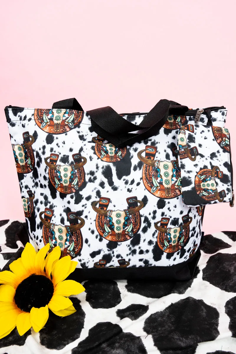 Corpus Christi Cow with Black Trim Tote Bag