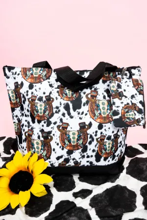 Corpus Christi Cow with Black Trim Tote Bag