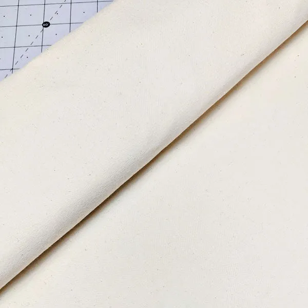 Cotton Canvas fabric, tight weave, scoured and pre-shrunk, natural