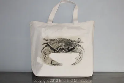 Crab Black Tote Bag Small