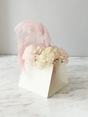 Craft Paper flower/gift Bag with Strip Available in White & Black