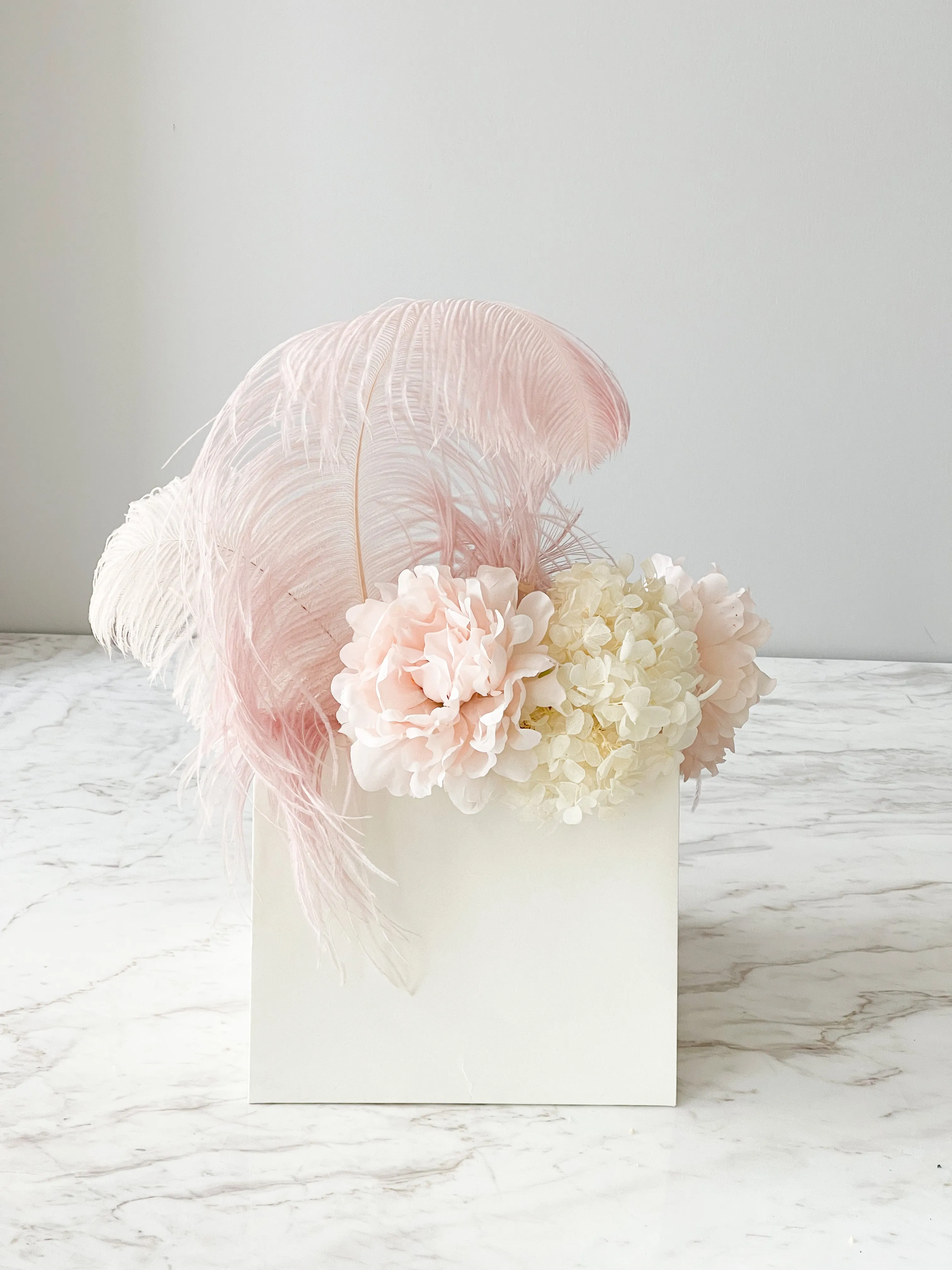 Craft Paper flower/gift Bag with Strip Available in White & Black