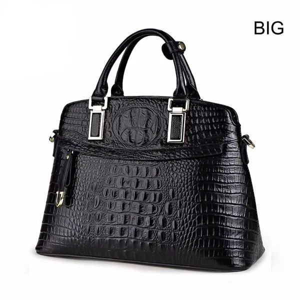 Crocodile Ladies Hand Bags 2019 Elegant Top-handle Bag Women Handbag Designer Brand 100% Genuine Leather Female Handbag