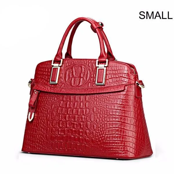 Crocodile Ladies Hand Bags 2019 Elegant Top-handle Bag Women Handbag Designer Brand 100% Genuine Leather Female Handbag