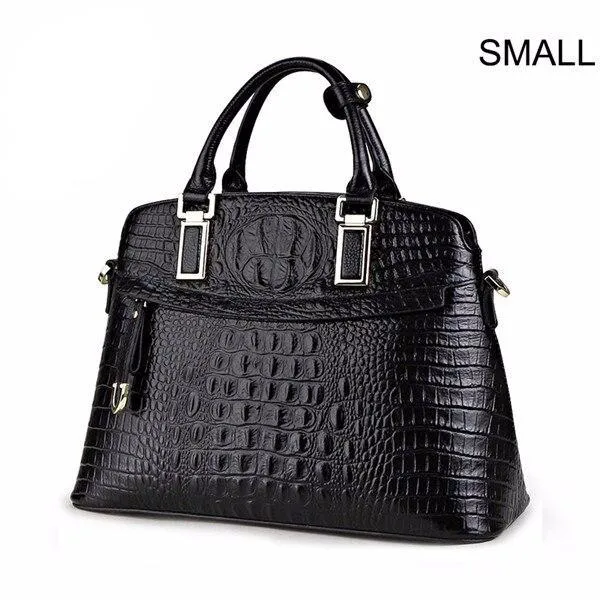 Crocodile Ladies Hand Bags 2019 Elegant Top-handle Bag Women Handbag Designer Brand 100% Genuine Leather Female Handbag