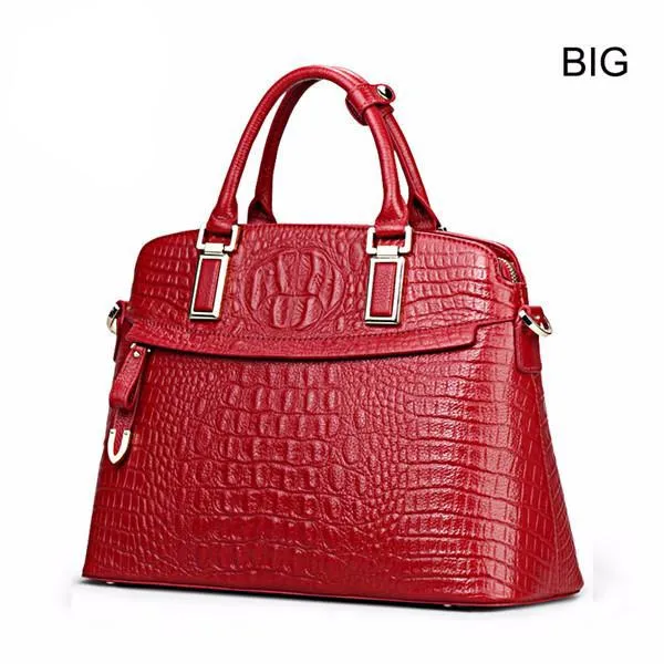 Crocodile Ladies Hand Bags 2019 Elegant Top-handle Bag Women Handbag Designer Brand 100% Genuine Leather Female Handbag