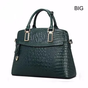 Crocodile Ladies Hand Bags 2019 Elegant Top-handle Bag Women Handbag Designer Brand 100% Genuine Leather Female Handbag