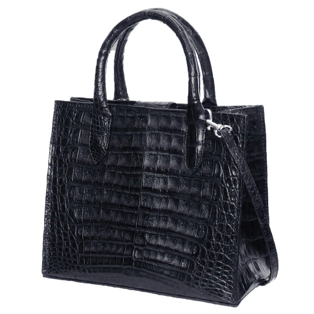 Cross Body Tote in Crocodile