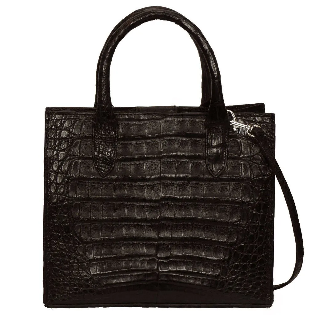 Cross Body Tote in Crocodile