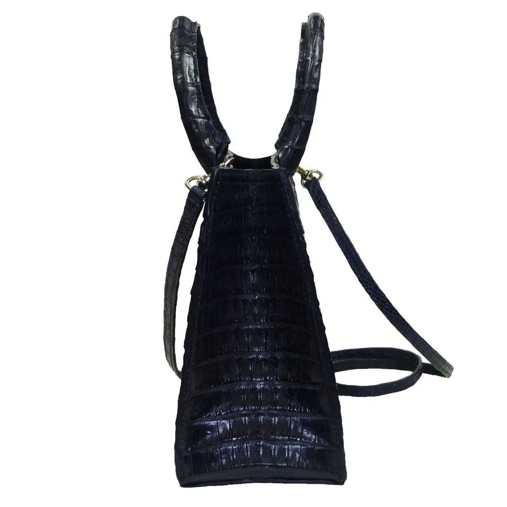 Cross Body Tote in Crocodile