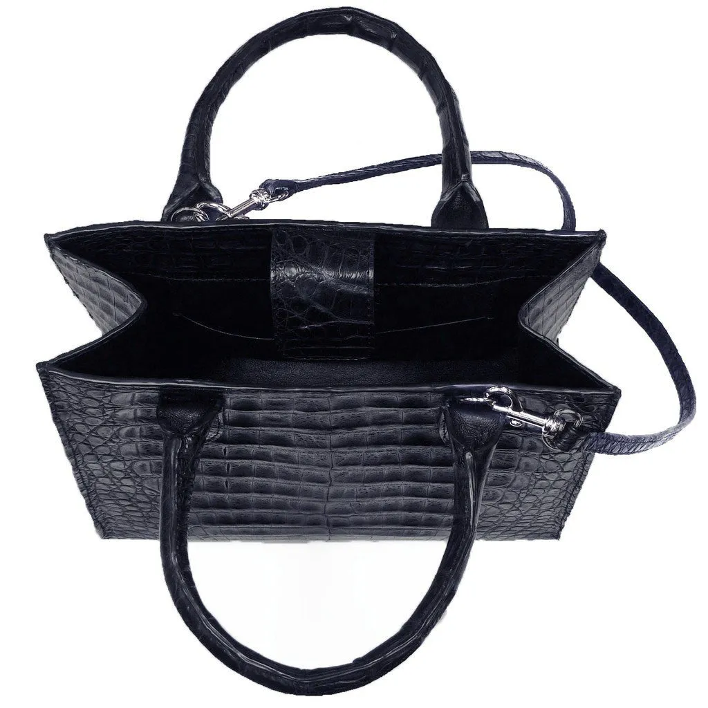 Cross Body Tote in Crocodile