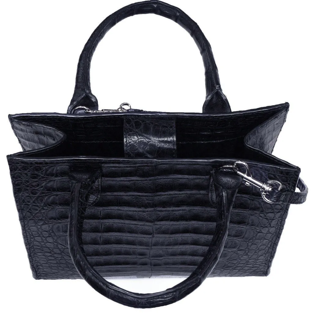 Cross Body Tote in Crocodile