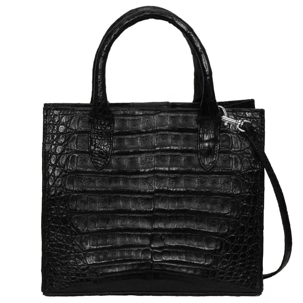 Cross Body Tote in Crocodile