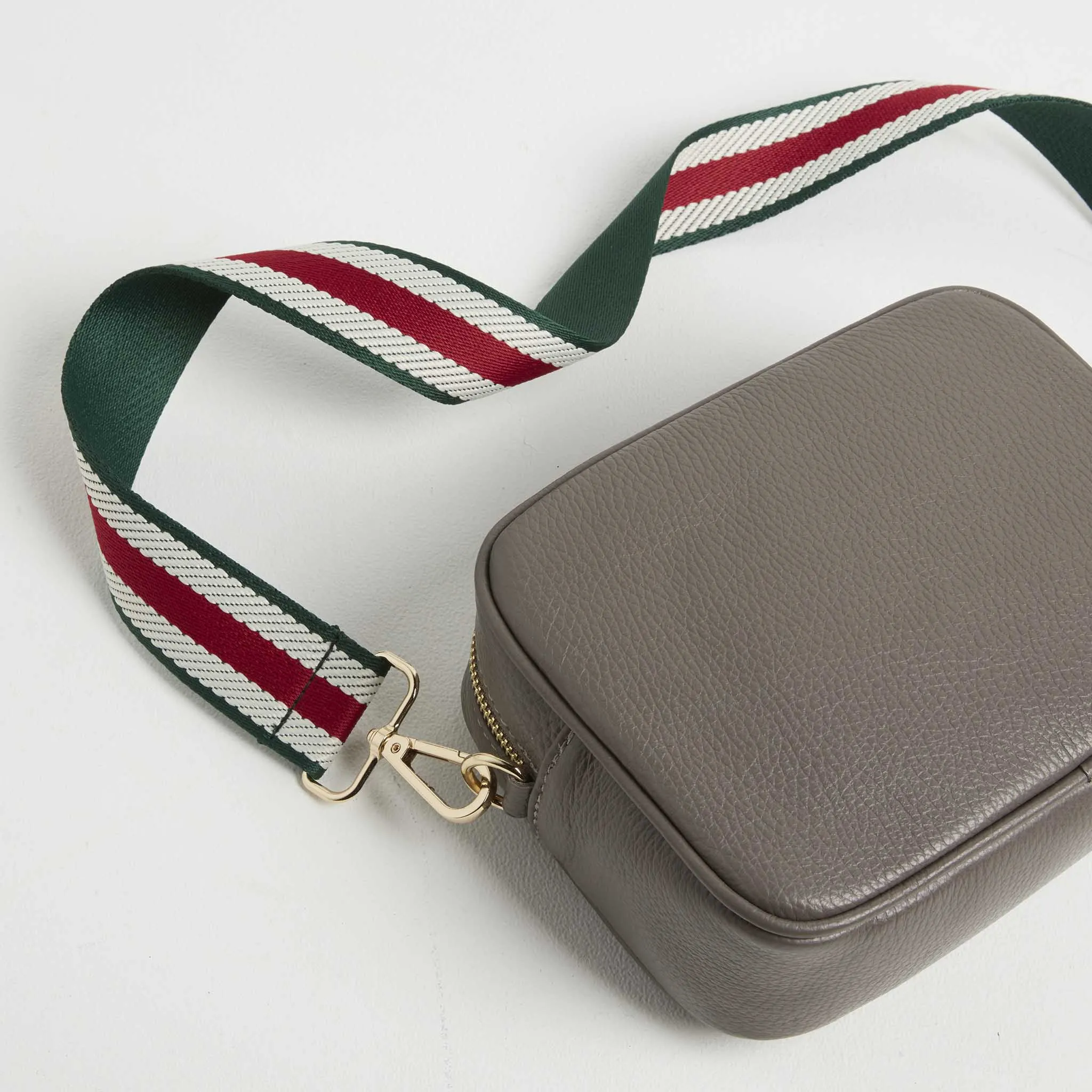 Crossbody Strap - Green Stripe (Gold Hardware)