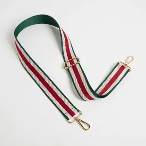 Crossbody Strap - Green Stripe (Gold Hardware)