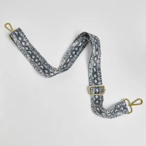 Crossbody Strap - Grey Snake Print (Gold Hardware)
