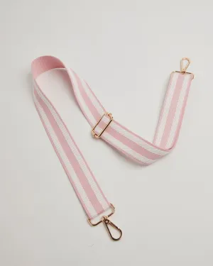 Crossbody Strap - Pink Candy Stripe (Gold Hardware)