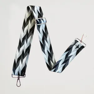 Crossbody Strap - Zig Zag Black (Gold Hardware)