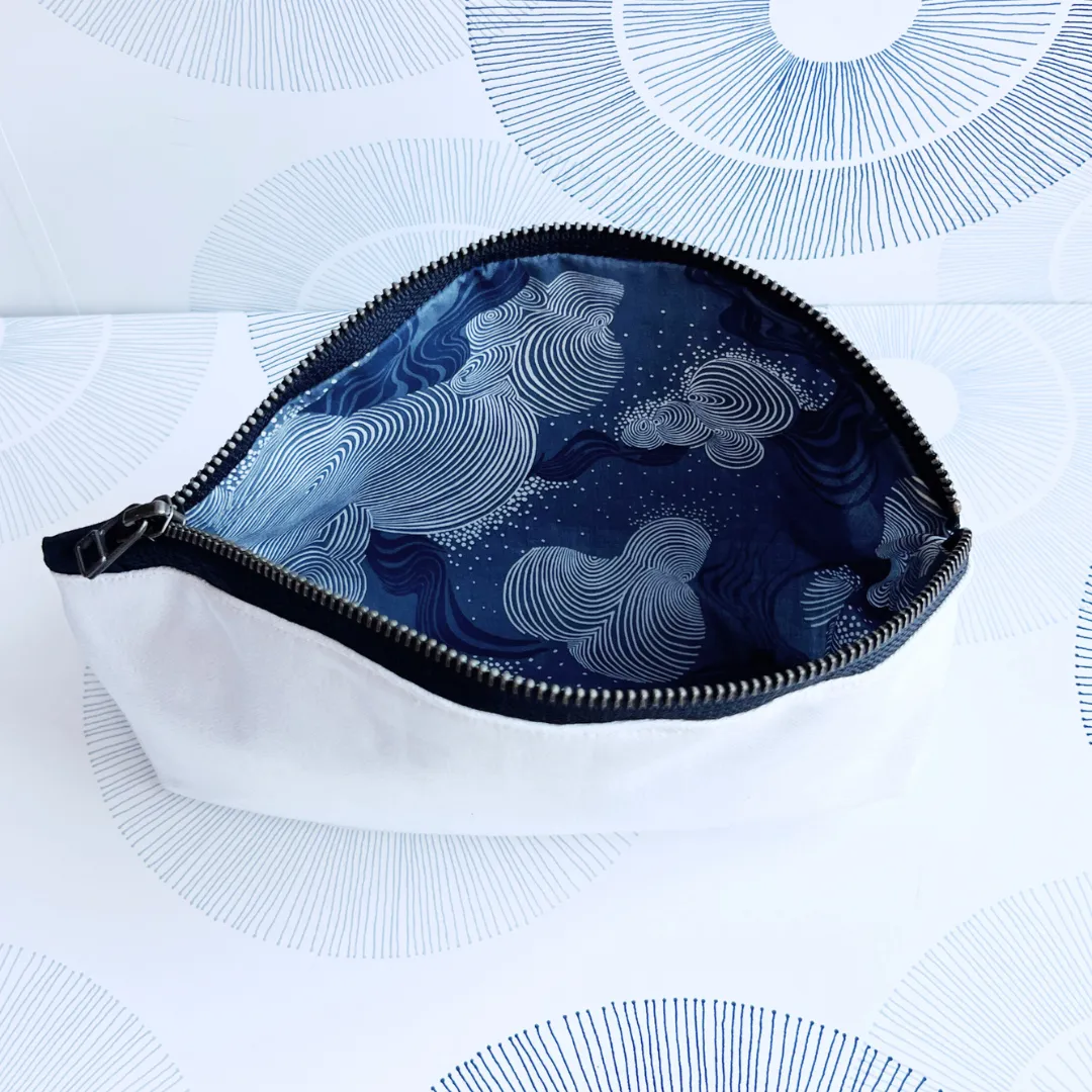 Curvy Canvas Cosmetic Bag - Beauty OR Brains?