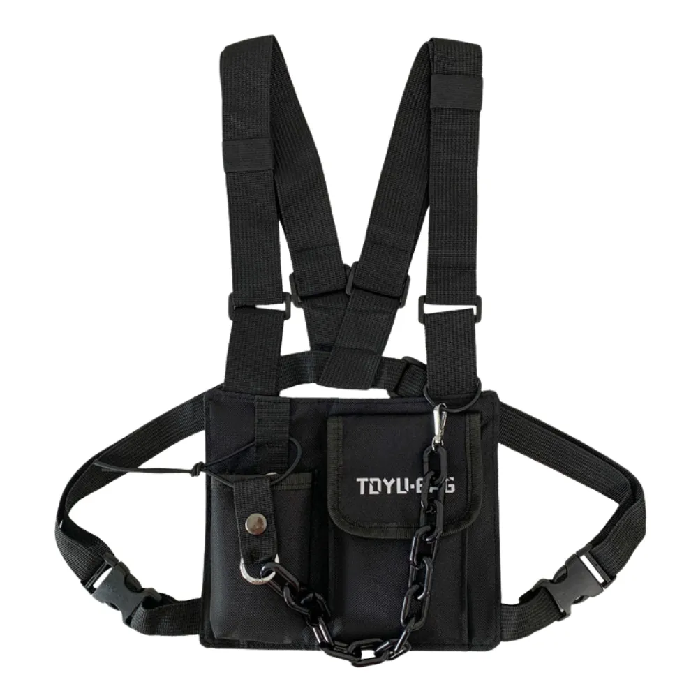 Dark Functional Chain Chest Bag