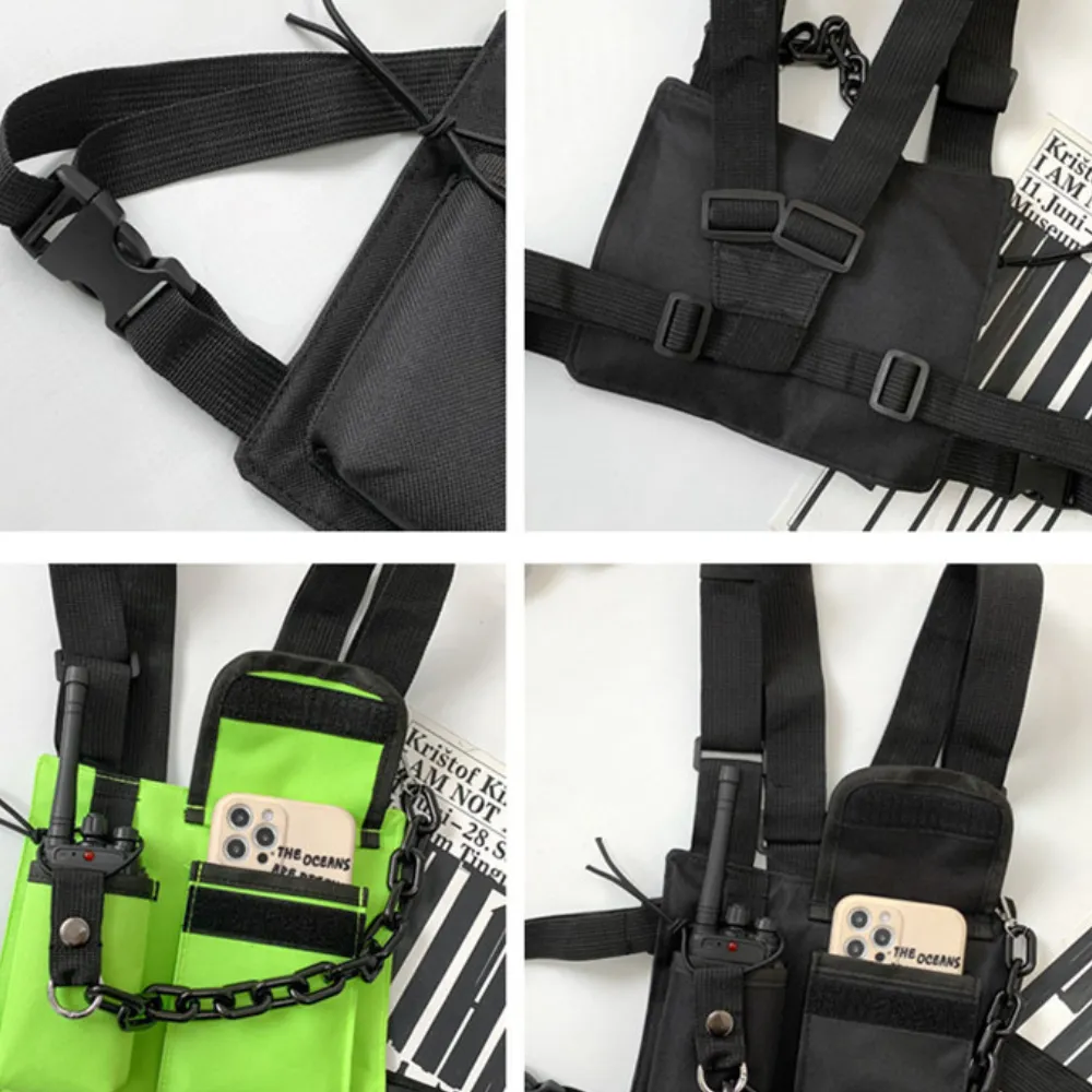 Dark Functional Chain Chest Bag