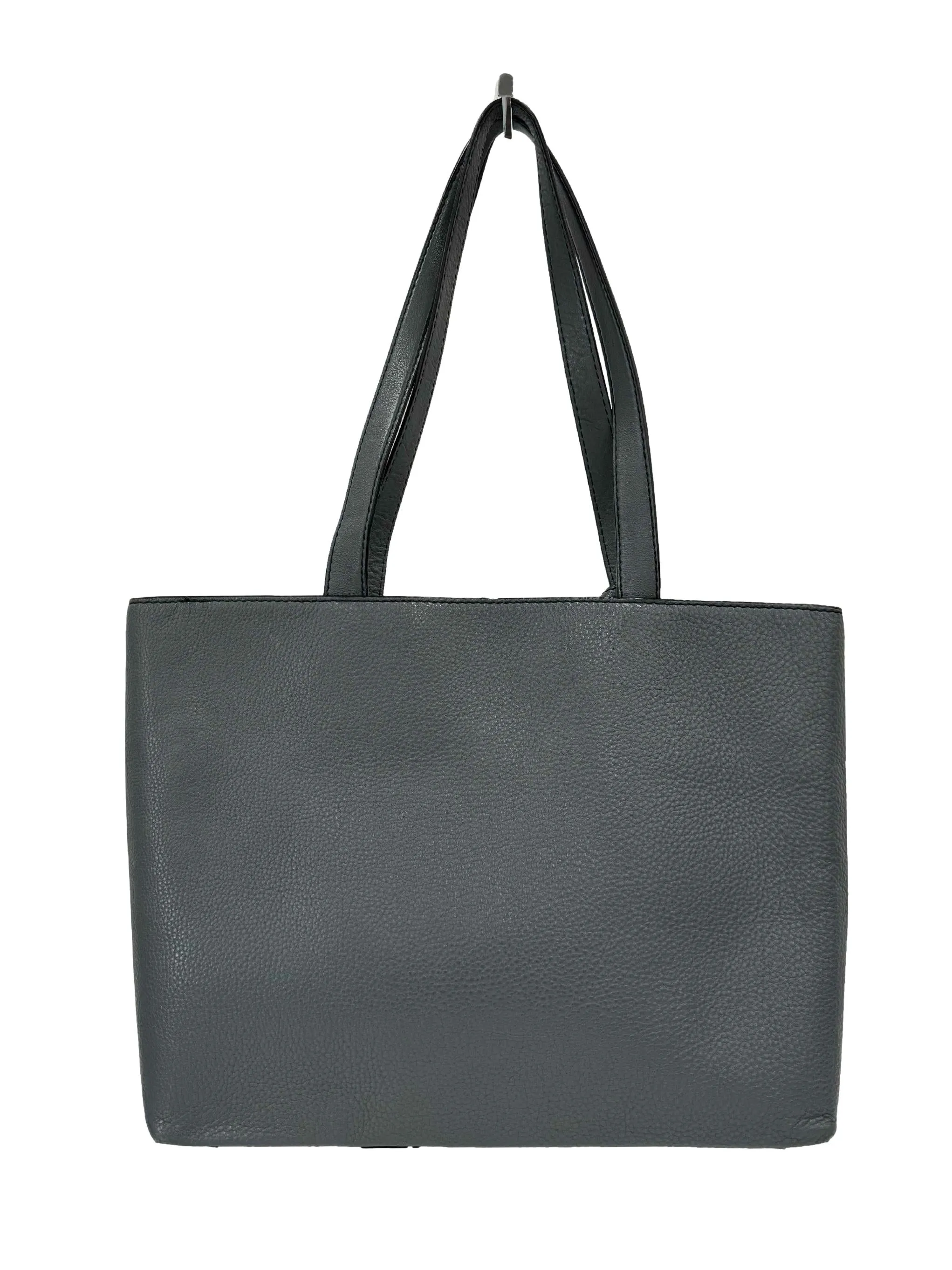 Dark Grey Linear Zip Tote