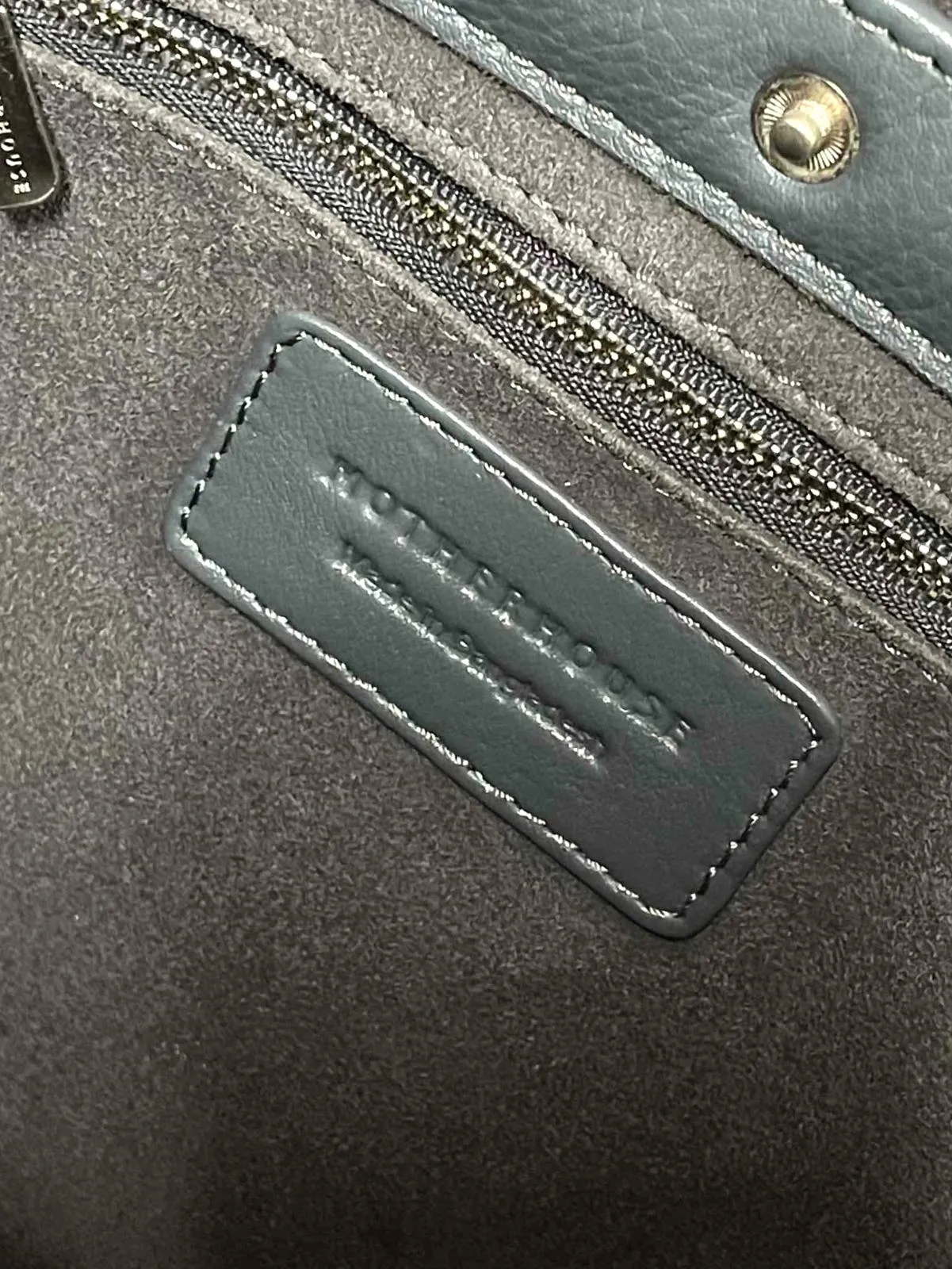 Dark Grey Linear Zip Tote