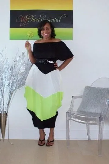 Denise neon color block dress