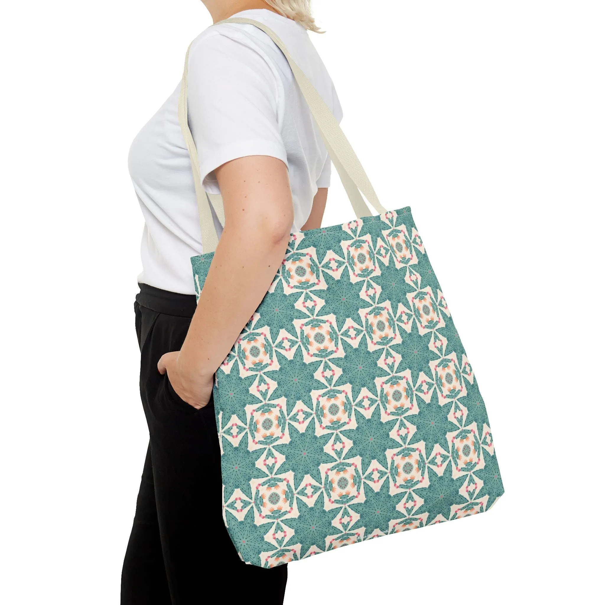 Desert Cactus Star Tile Tote Bag - Carry Southwest Charm Wherever You Go! Available in 3 sizes.