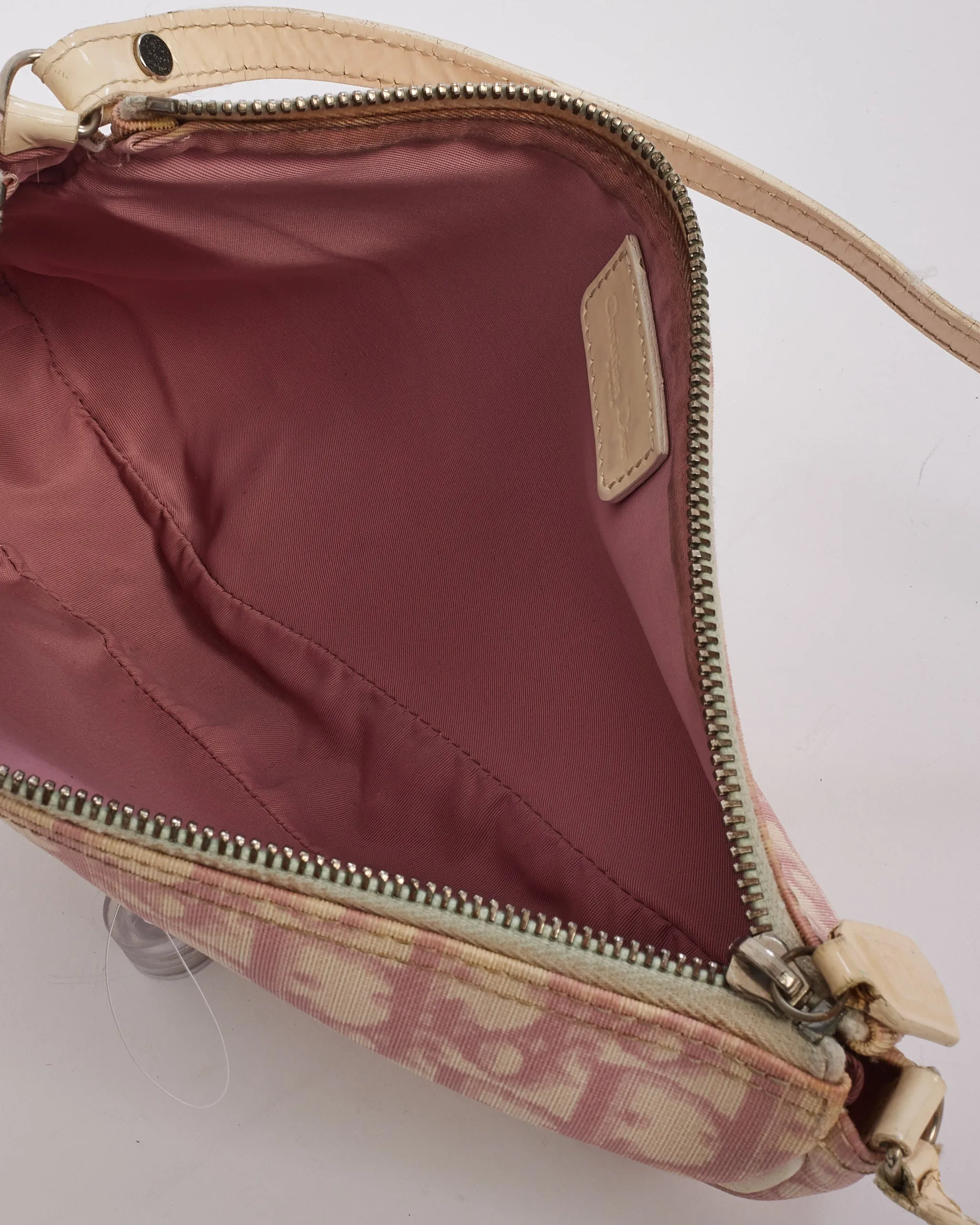 Dior Pink Diorissimo Coated Canvas Mini Saddle