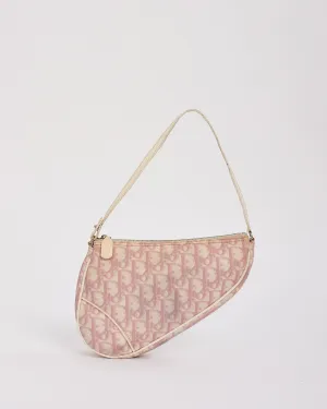 Dior Pink Diorissimo Coated Canvas Mini Saddle