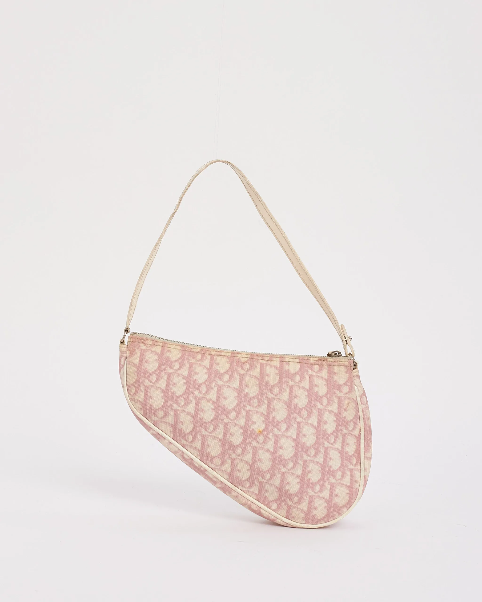 Dior Pink Diorissimo Coated Canvas Mini Saddle