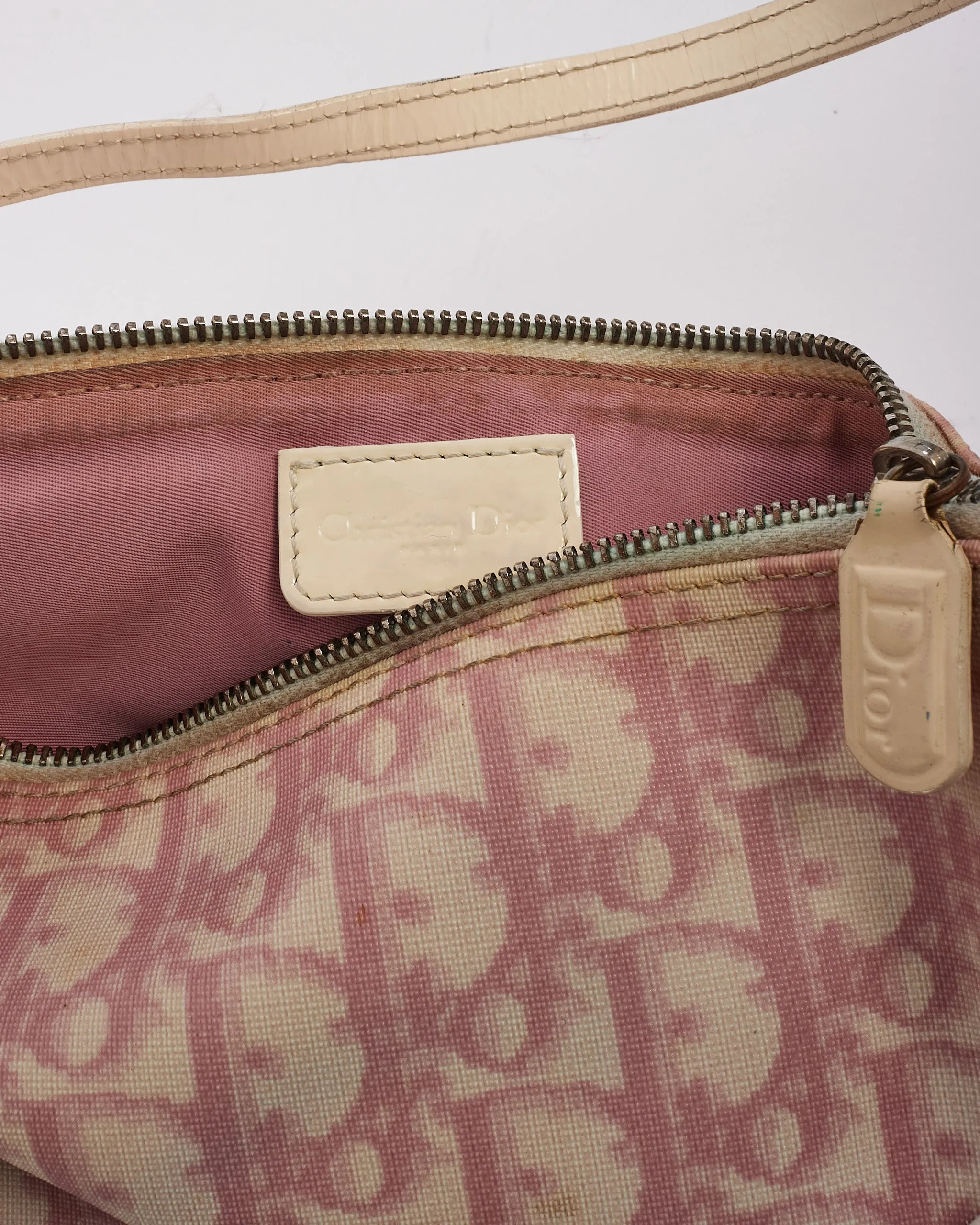 Dior Pink Diorissimo Coated Canvas Mini Saddle