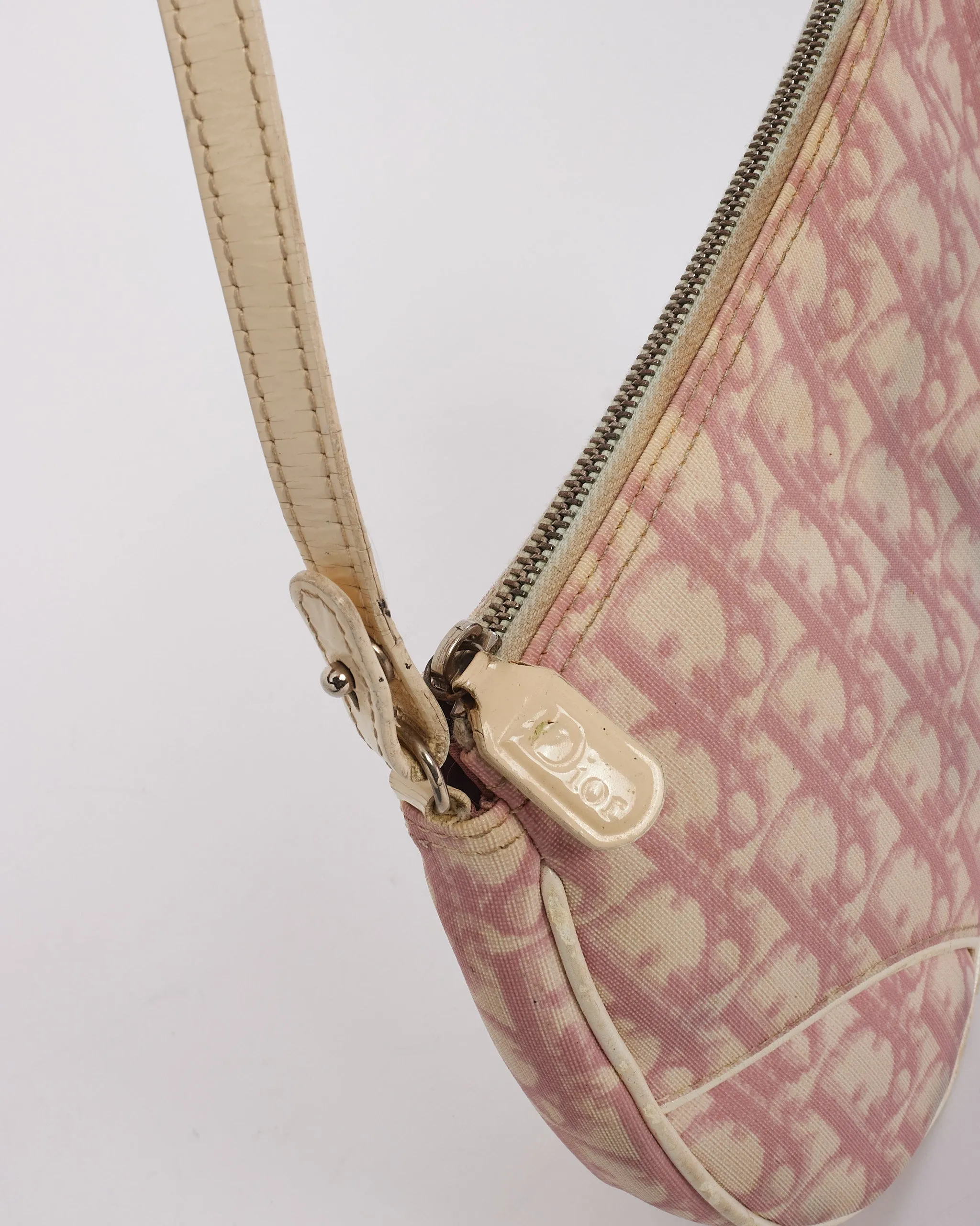 Dior Pink Diorissimo Coated Canvas Mini Saddle
