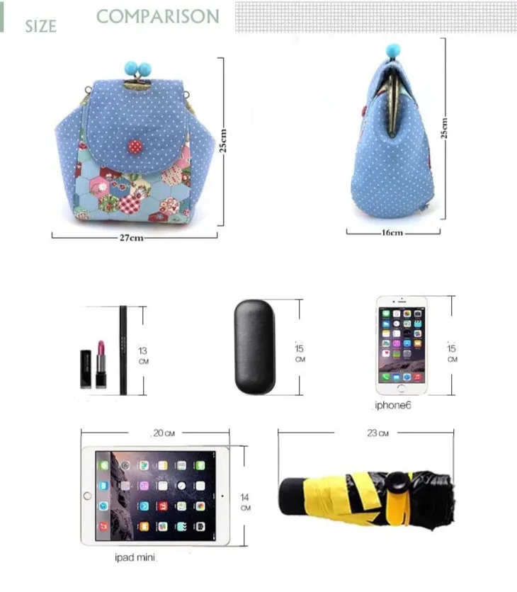 DIY Kit set Cotton Fabric Shoulder bags Backpacks