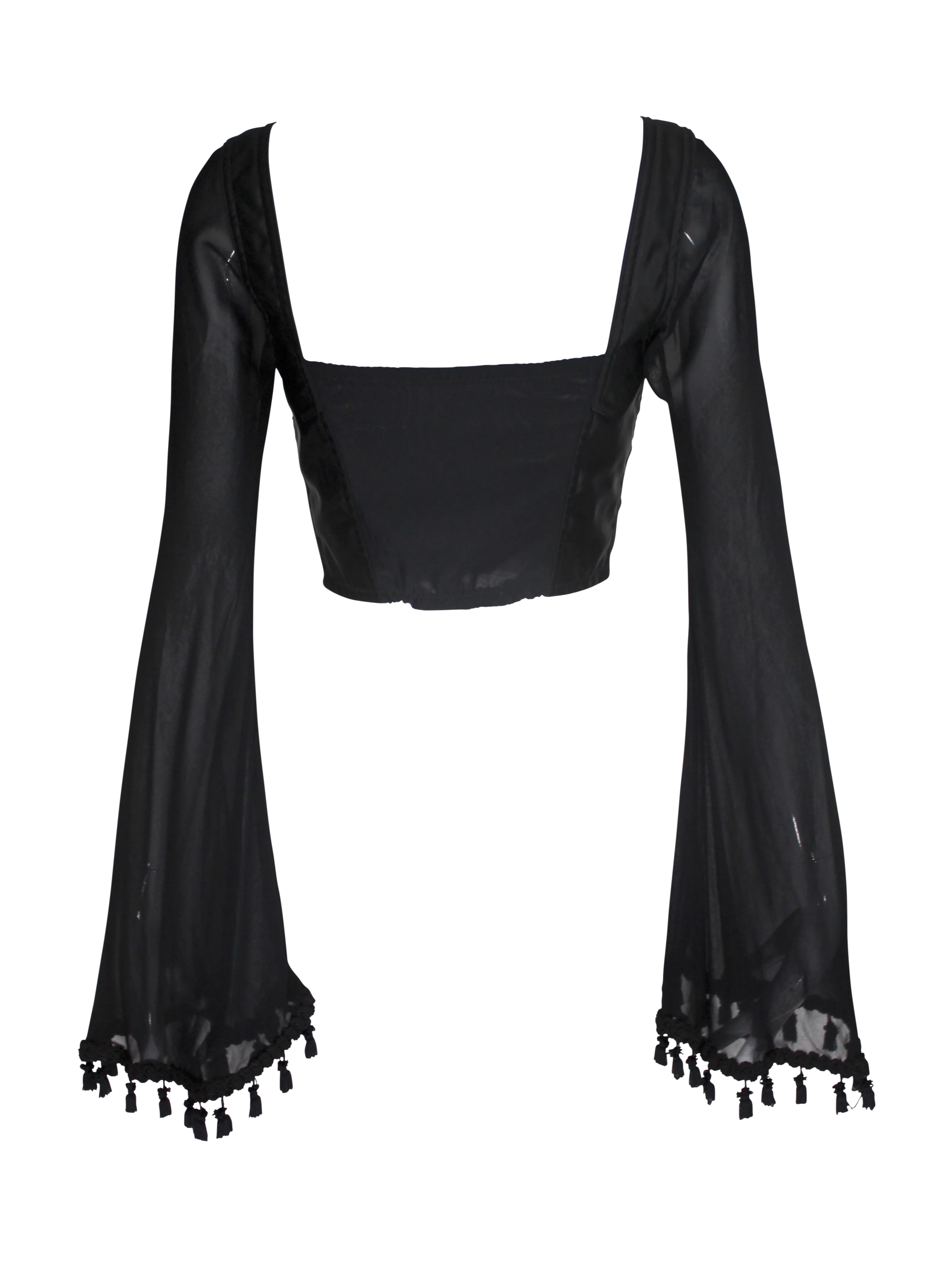 Dolce and Gabbana Bustier Top with Sheer Bell Sleeves, SS94, Size 42 IT / US 6