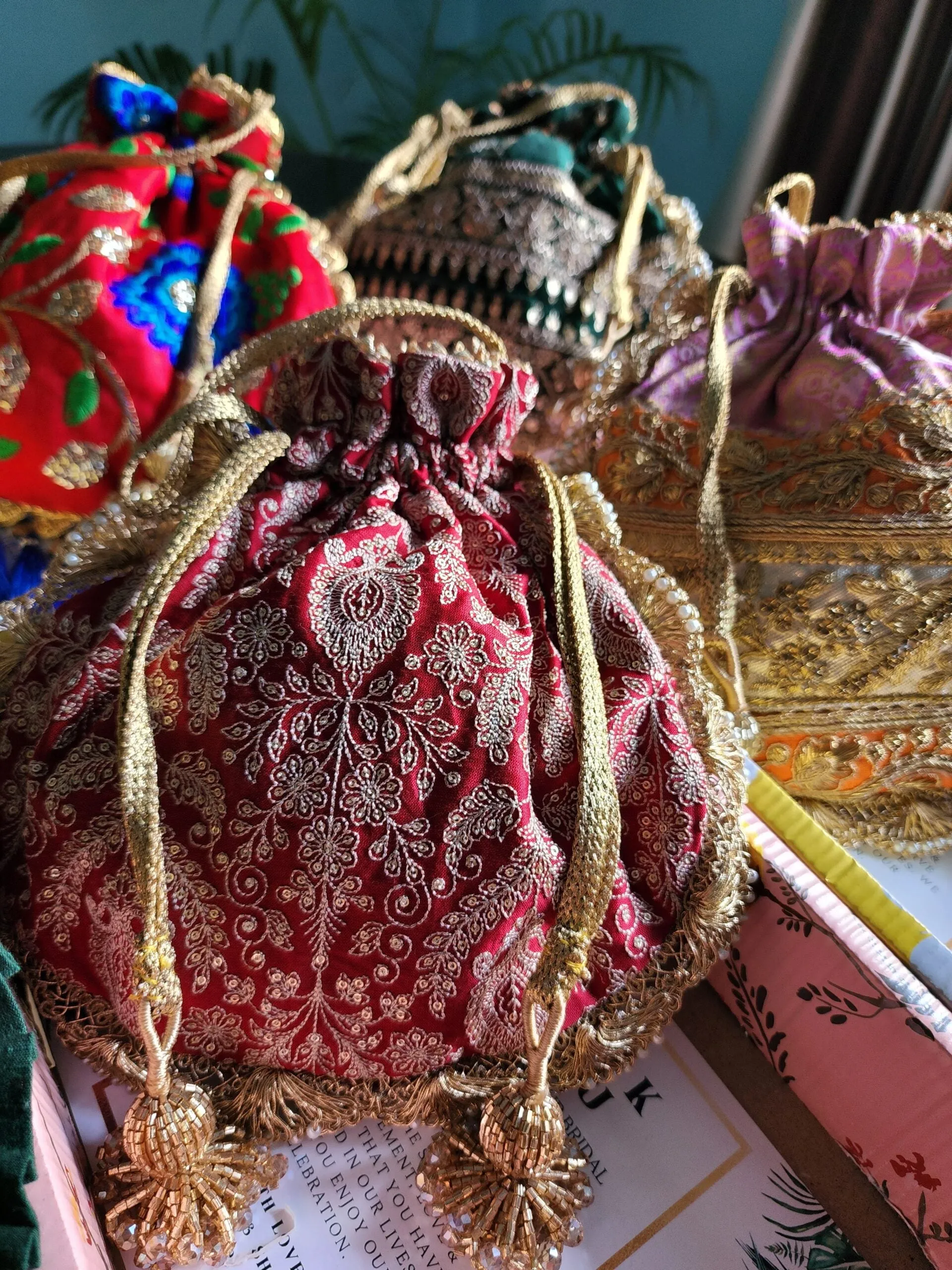 Embroidered Potli Bags- Set of 15