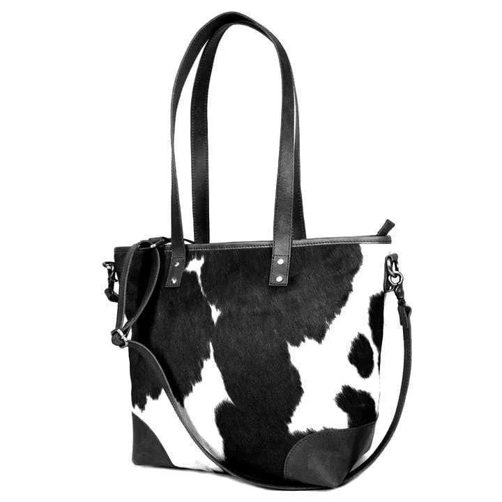 Emily Cowhide Hair Zip Tote   FREE MATCHING WALLET