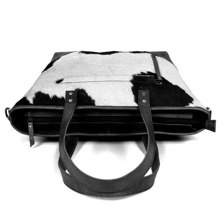 Emily Cowhide Hair Zip Tote   FREE MATCHING WALLET
