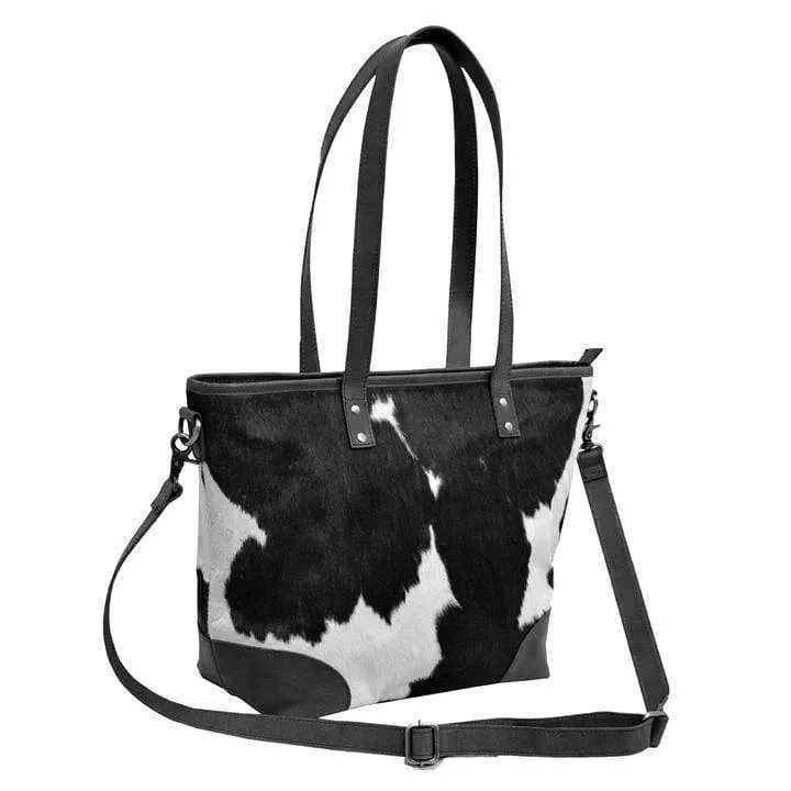 Emily Cowhide Hair Zip Tote   FREE MATCHING WALLET