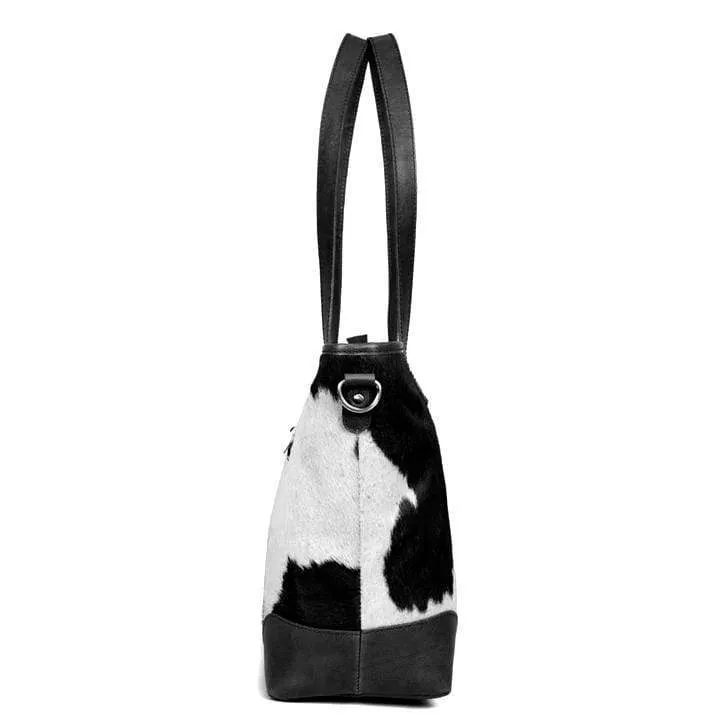 Emily Cowhide Hair Zip Tote   FREE MATCHING WALLET