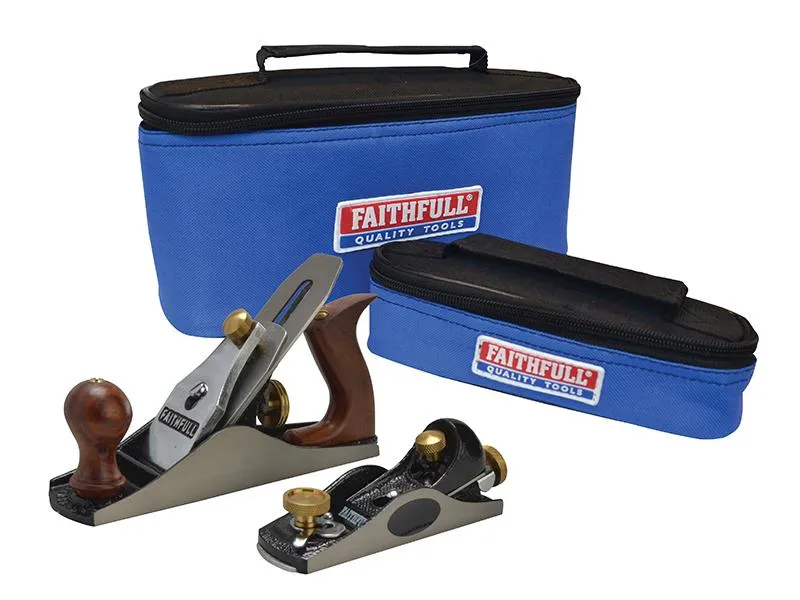 Faithfull No.4 Plane & No.60.1/2 Plane In Canvas Carry Bags
