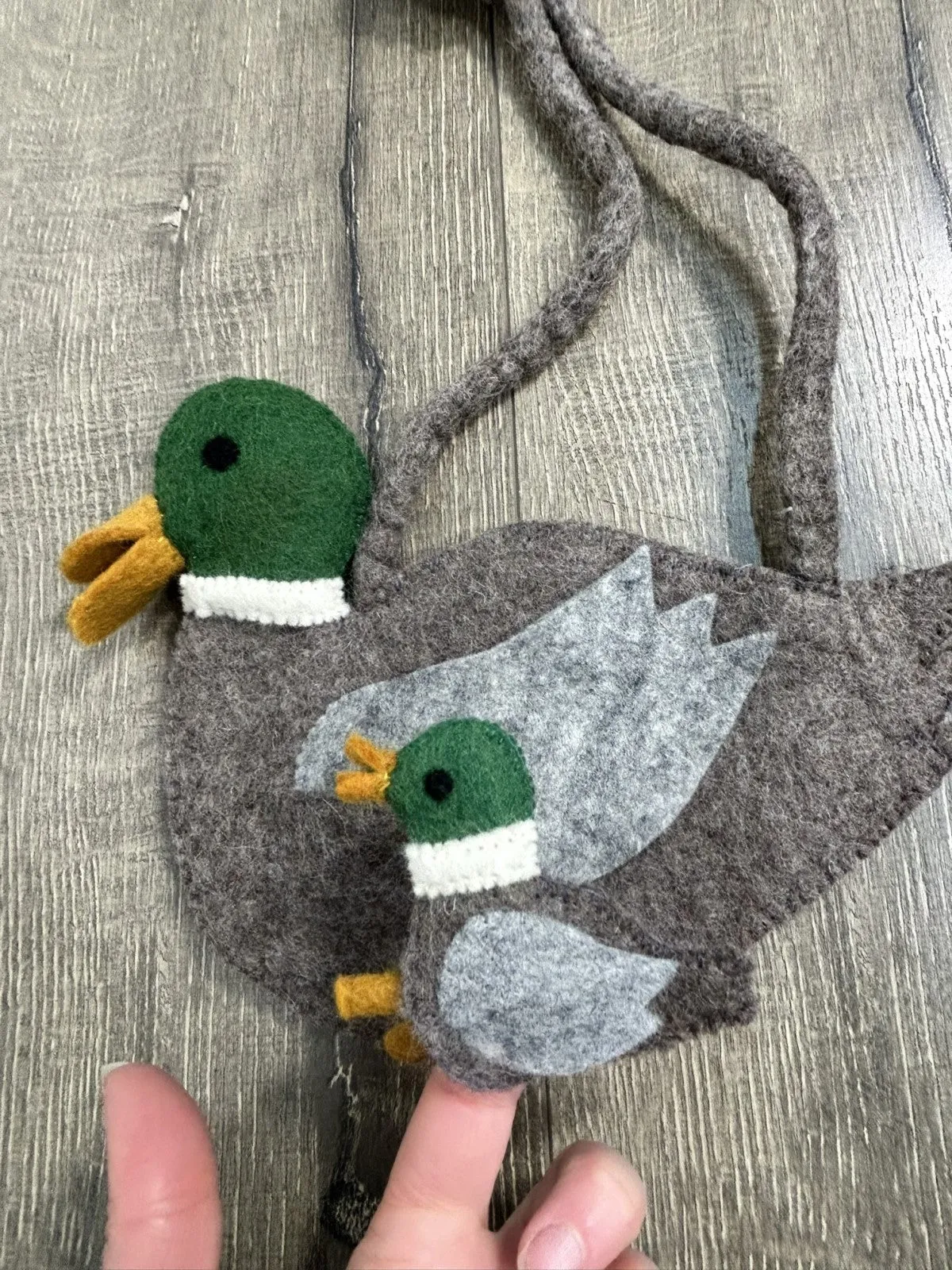 Felt Duck Finger Puppet Bag