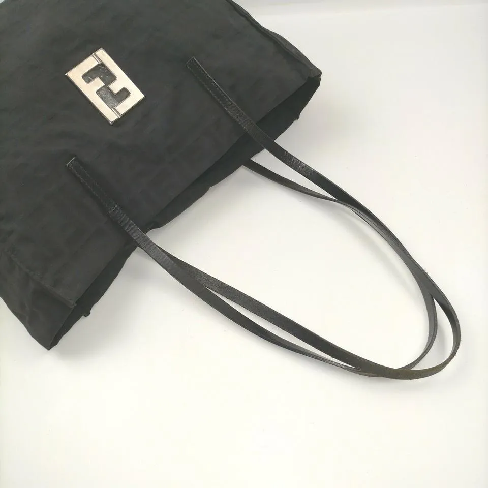 Fendi Black FF Logo Monogram Zucca Tote Bag 862790